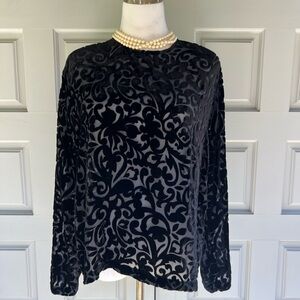 Georgiou Classic Black Burnout  Blouse